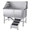 62 Inch Dog Grooming Bath Tub Stainless Steel w Ramp Water Filter