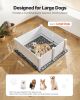 Dog Whelping Box 48 x 48 x 18.1 inch with Height Adjustable Door for Large Dogs