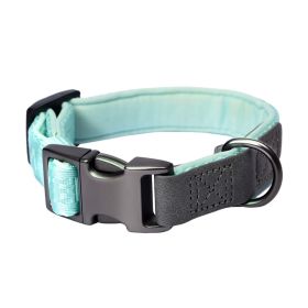 PETMARVEL Heavy Duty Solid Dog Collar Neoprene Padded 1 In Wide (Option: Mint Green-Small)
